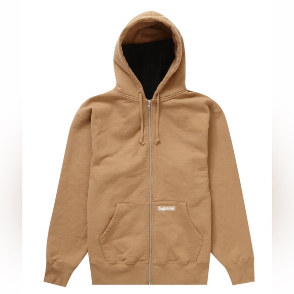 NWT SS2023 SUPREME DOUBLE HOOD FACEMASK ZIP-UP HOODIE LIGHT BROWN MEDIUM - Picture 15 of 16